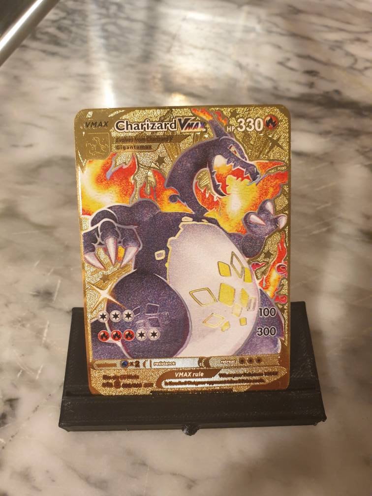 gold metal pokemon card