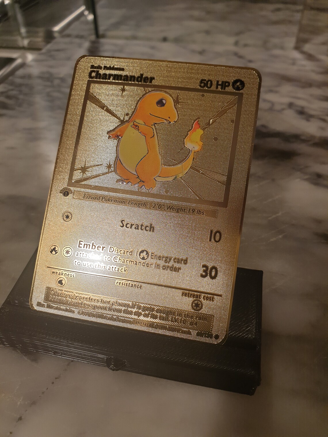 GOLD 1st First Edition Charmander Pokemon Cards Base Set Metal Etsy