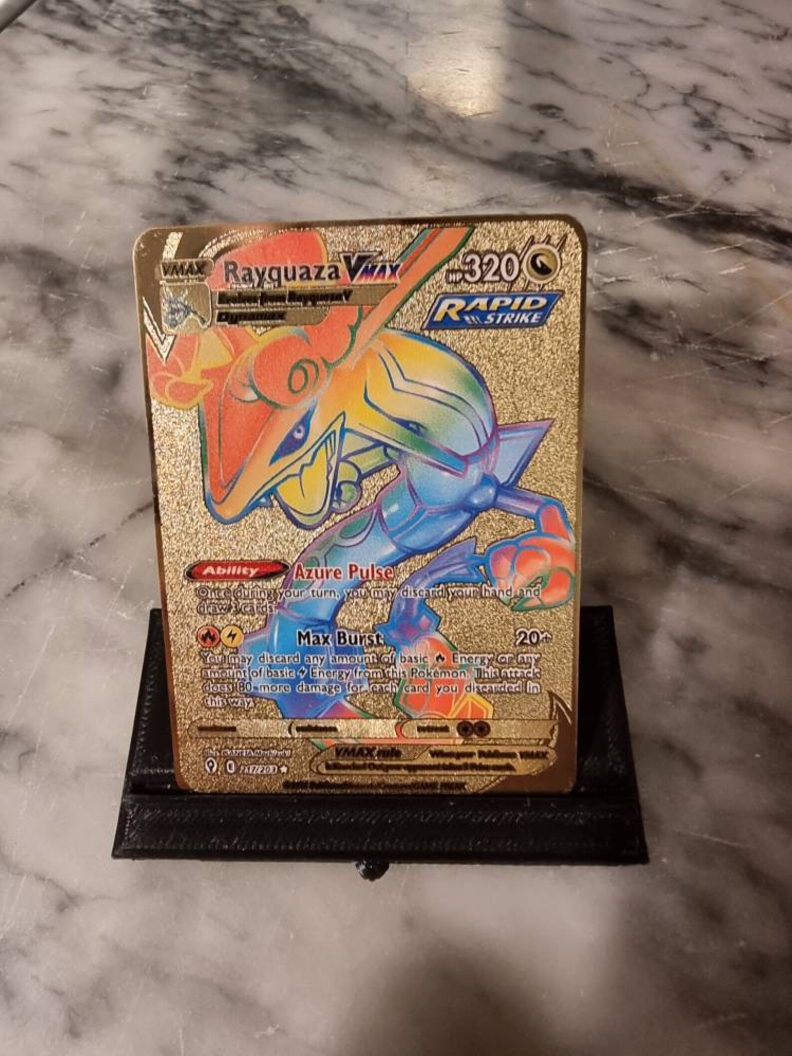 GOLD Rainbow Rayquaza Vmax Pokemon Card Metal Gift for Him Her Etsy