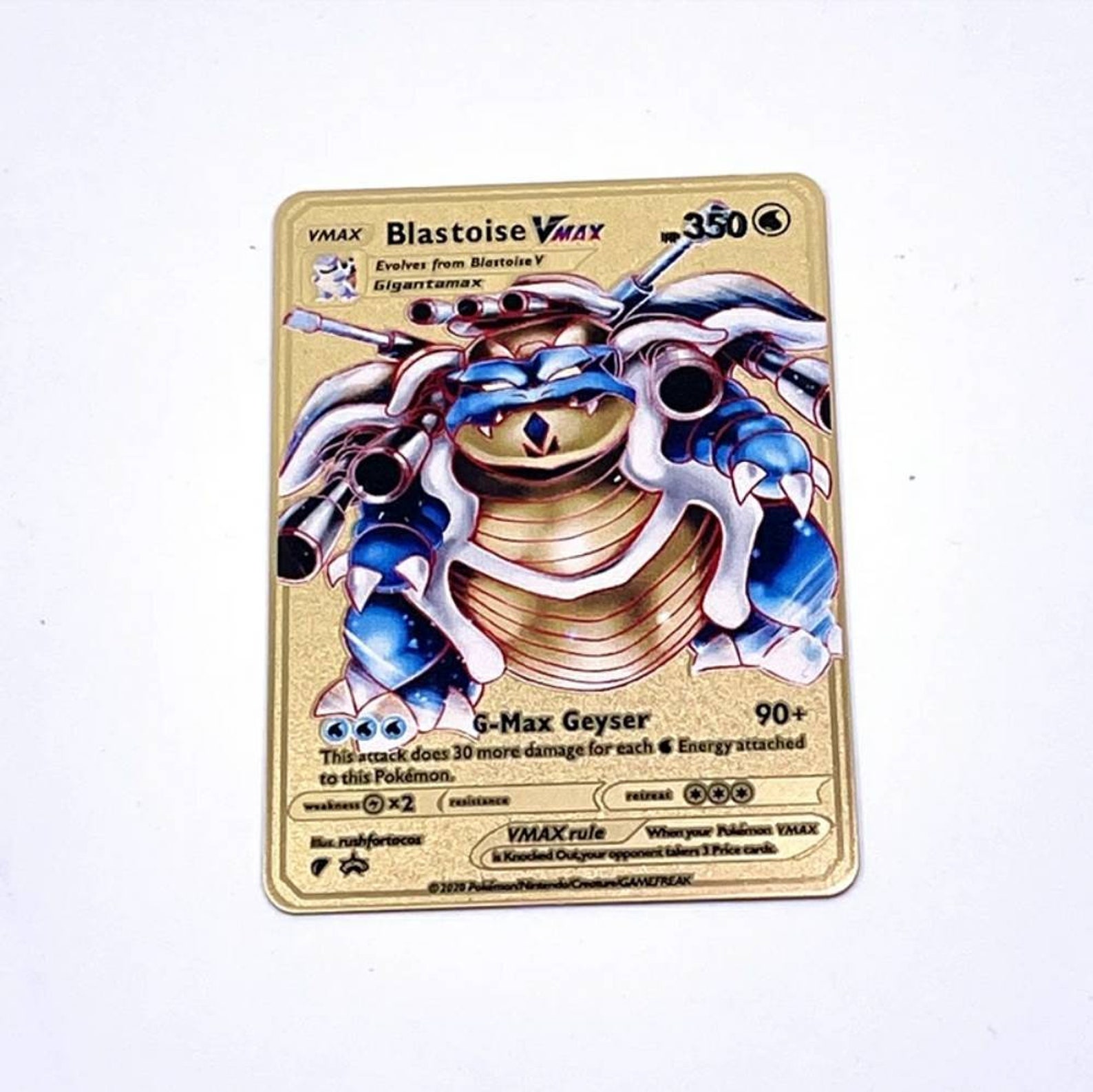 Gold Metal Blastoise Vmax Pokemon Card Custom Made Gift | Etsy