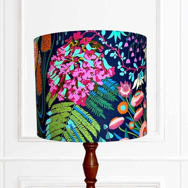 Bright Floral Print Drum Lampshade