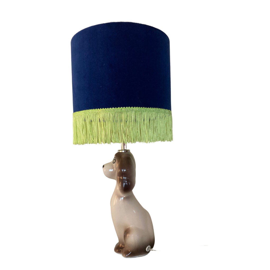 Retro Kitsch Ceramic Dog Lamp With Lampshade Etsy