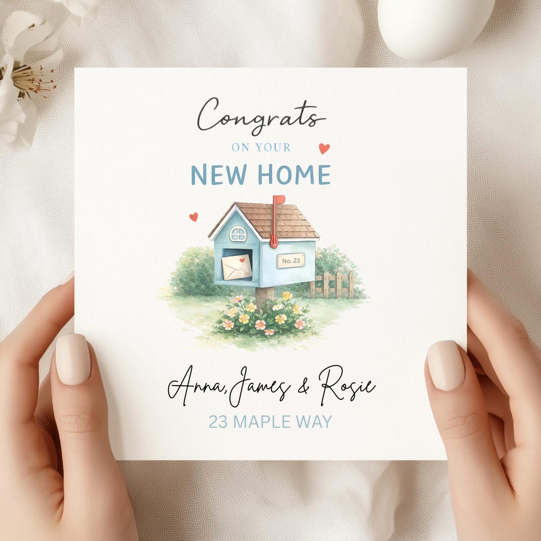 Congrats on Your New Home Card | Custom Names & Address | Mailbox ...