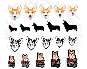 Naklejki wodne na paznokcie Welsh Corgi