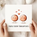Happy 7th Copper Anniversary Card - Copper Coin Love Design product logo