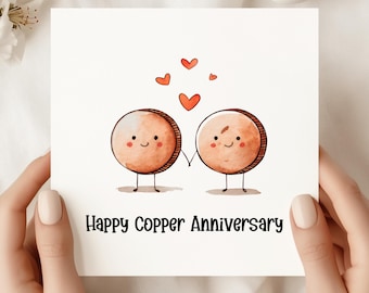 Grattis på 7-årsdagen i koppar - Kopparmynt Kärleksdesign