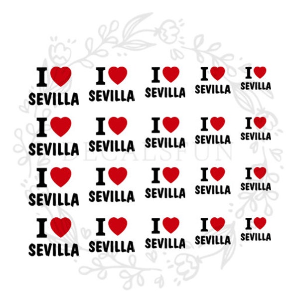 I Love Seville Sevilla Nail Art Water Decals