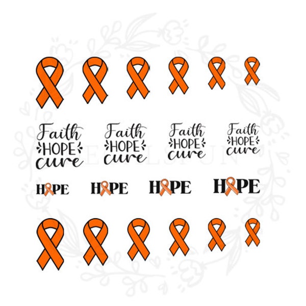 Orange Ribbon Nail Art Water Decals