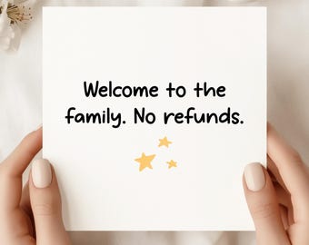 Funny Welcome to the Family Card – Cheeky In-Law Greeting