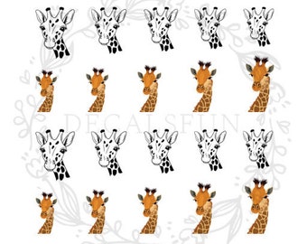 Giraffe Nail Art Water Decals