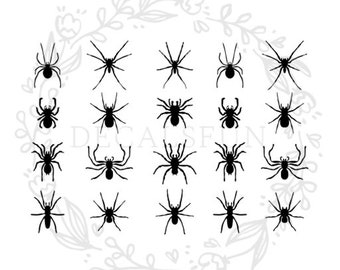 Halloween Spindlar Nagelkonst Vattendekaler