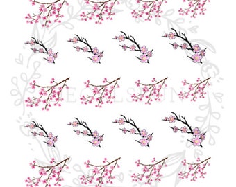 Kersenbloesem bloem boom Sakura Nail Art waterstickers