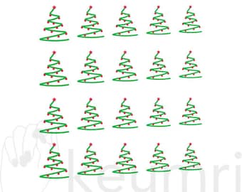 Christmas Tree Nail Art Water Decals