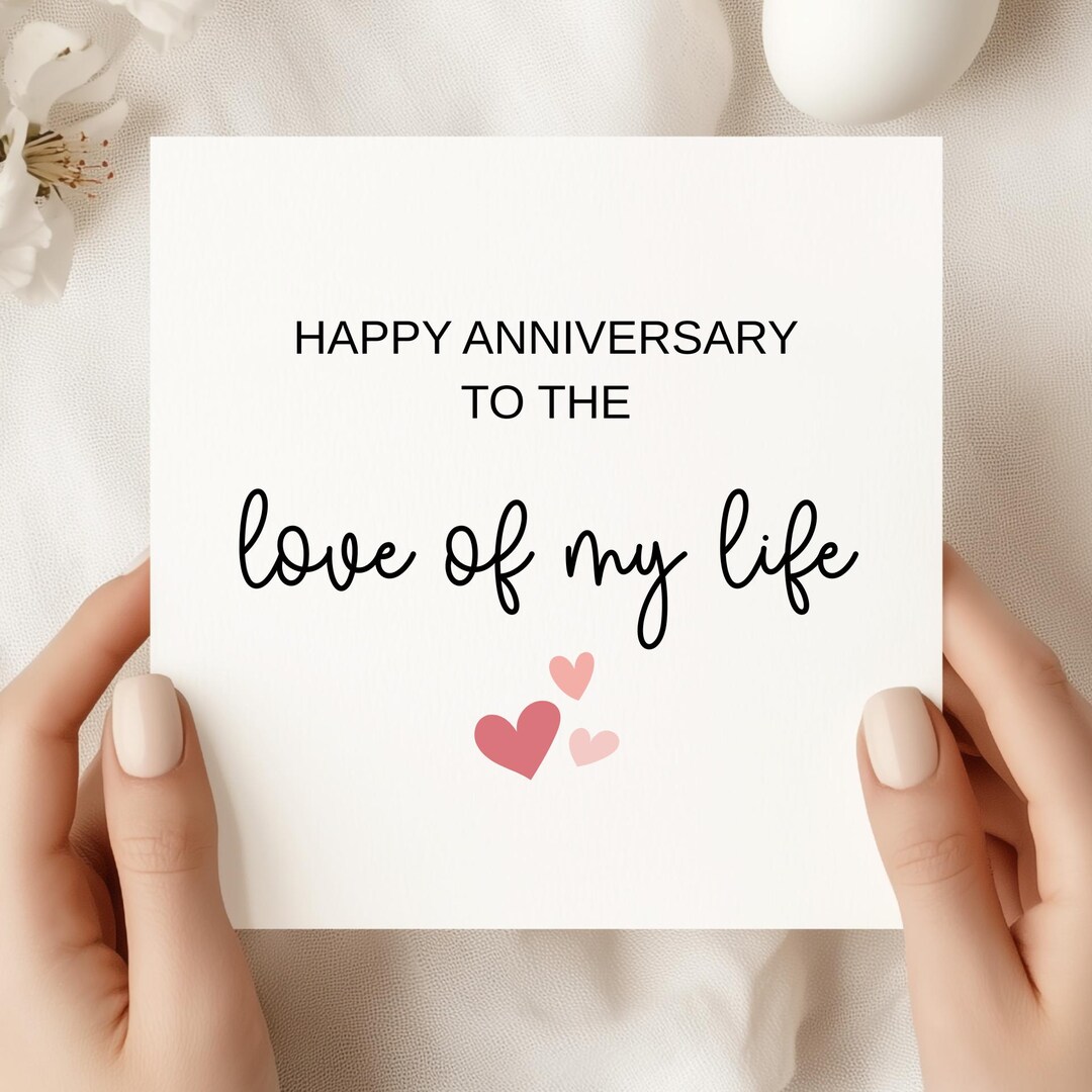 Personalized Anniversary Card – to the Love of My Life, Romantic Hearts ...