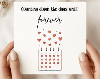 Wedding Countdown Card - For Fiancé or Fiancée - Personalized