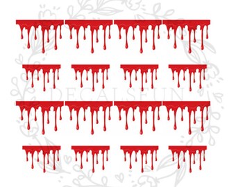 Calcomanías de agua para uñas con sangre goteando para Halloween