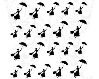 Flying Lady Nail Art Water Decals