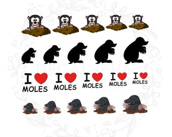 Mole Nail Art Water Decals