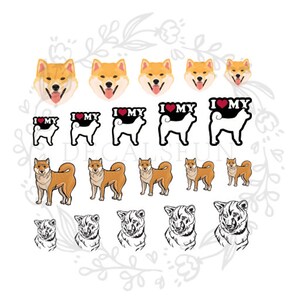 Shiba Inu Nail Art Water Decals