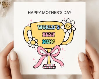 Trophy Mum Mother's Day Card | Floral Greeting Card