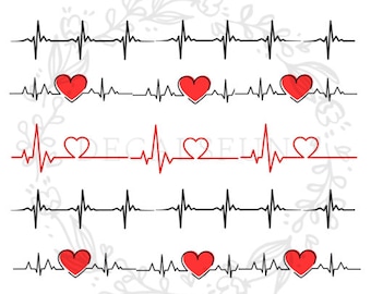 Naklejki na paznokcie Heartbeat Pulse Valentine Love Slides