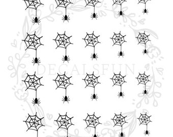 Halloween Spider Web Nail Art Water Decals - Etsy