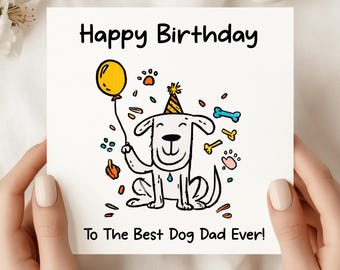 Geburtstagskarte für Hunde-Papa - lustiges Doodle-Haustier-Design