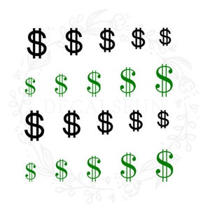 Money Dollar Sign Nail Art Water Decals