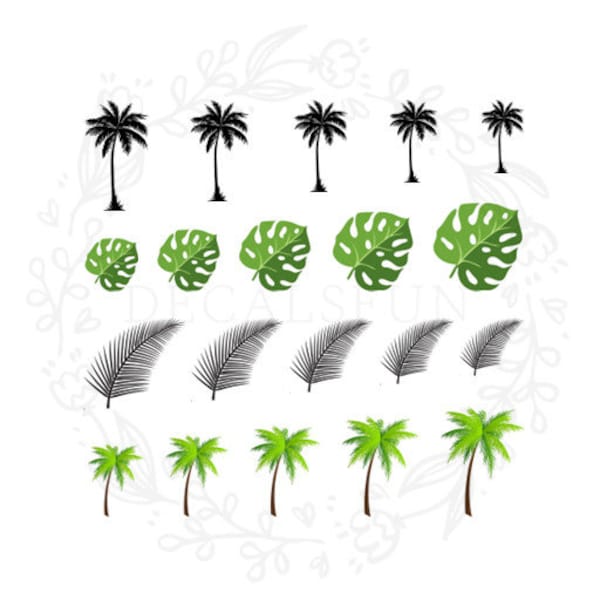 Palm Tree Nail Decals Etsy