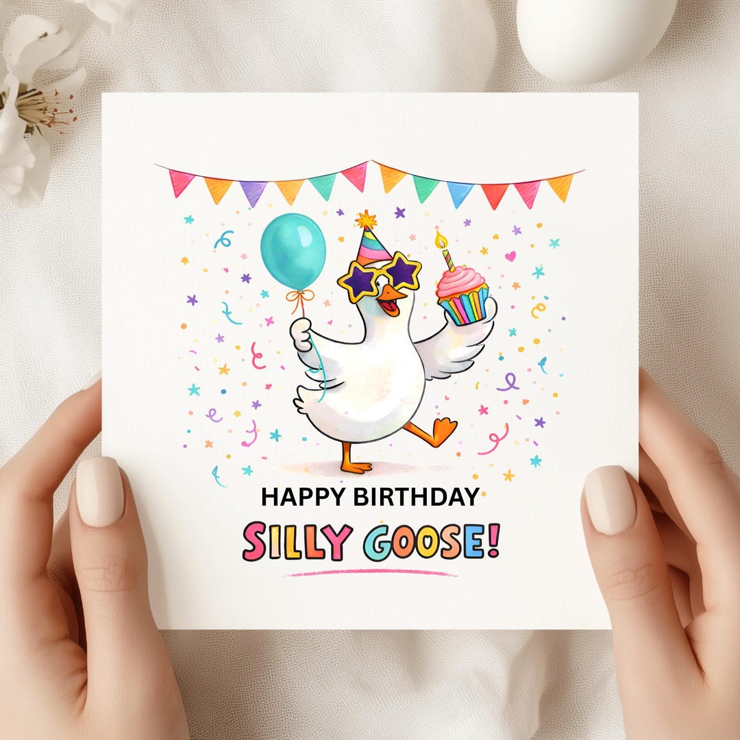 Funny Goose Birthday Card, Silly Pun Greeting Card - Etsy