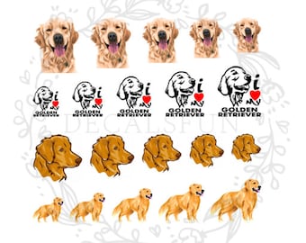 Golden retriever Nail Art Water Decals