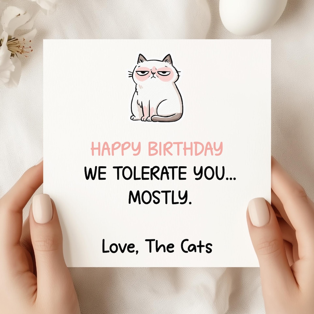 Funny Cat Birthday Card: Sarcastic Pet Card From the Cats - Etsy
