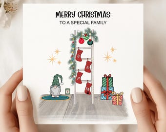 Personalized Merry Christmas Card: Festive Family Xmas Card