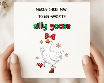 Funny Goose Christmas Card – Silly Holiday Greeting, Personalized