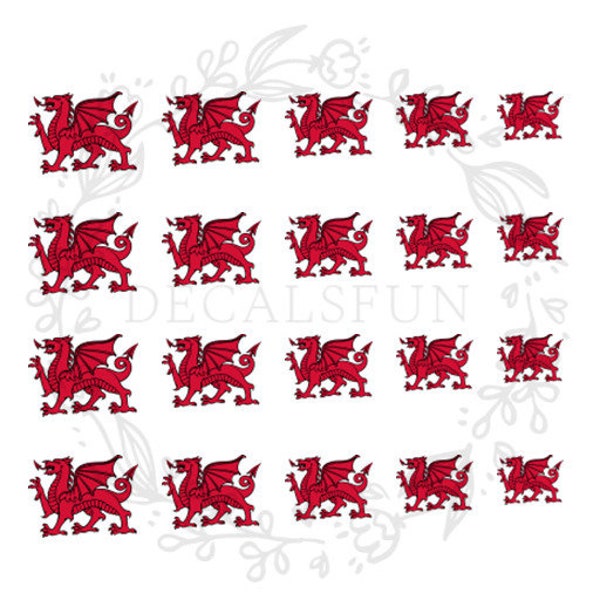 Welsh Dragon Nail Art Decals