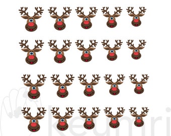 Christmas Reindeer Nail Art Water Decals