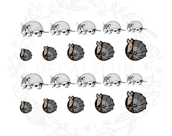 Armadillo Nail Art Water Decals