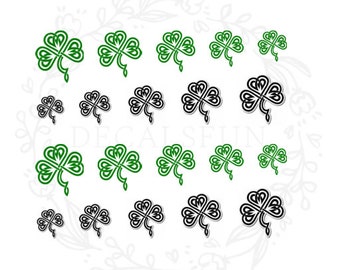 Celtic Shamrock Nail Art Water Decals