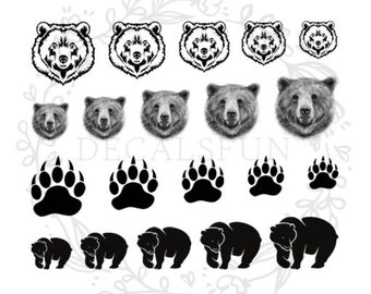 Naklejki wodne na paznokcie Bear Nail Art