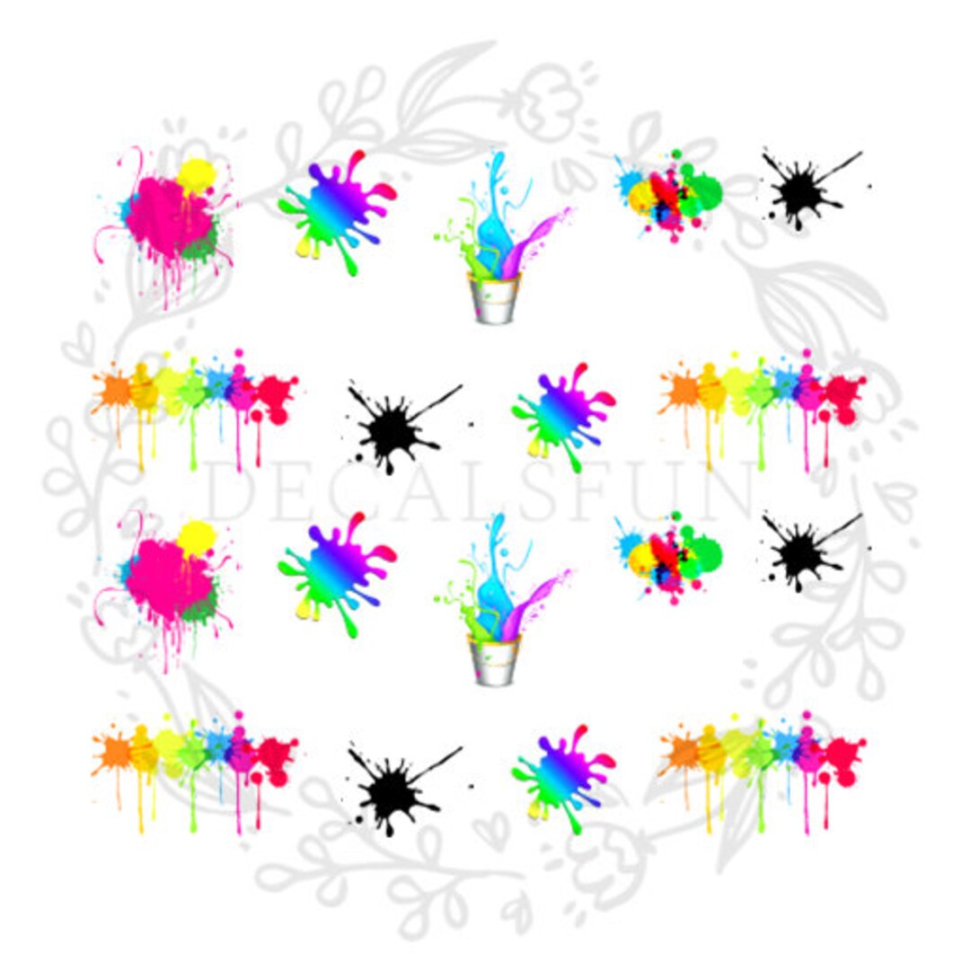 Paint Splatter Splash Art Water Decals - Etsy