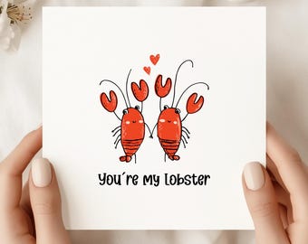 Funny Lobster Love Card: Romantic Anniversary Card for Partner