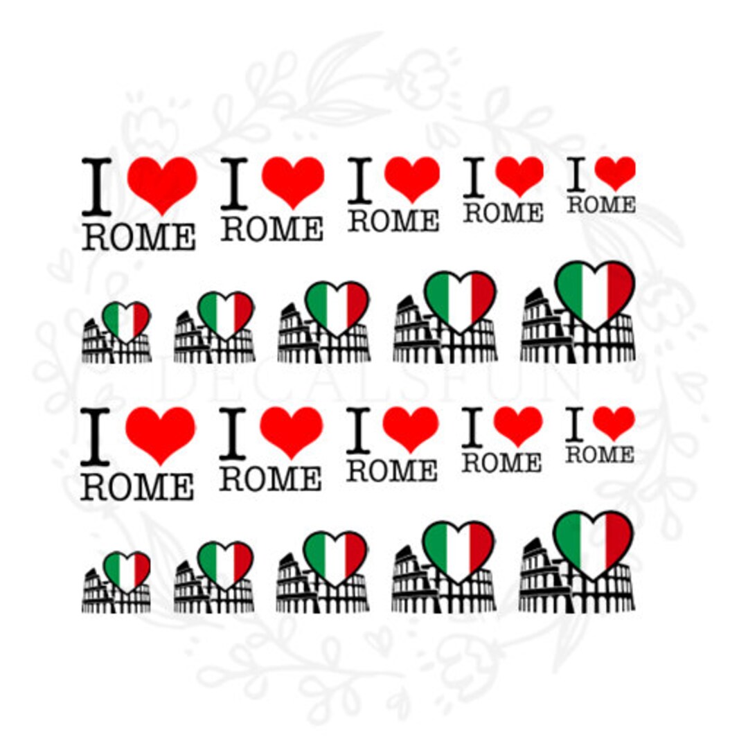 I Love Rome Nail Art Water Decals - Etsy