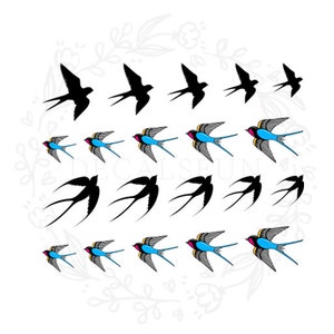 Swallow Nail Art Water Decals