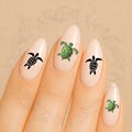 Sea Turtle Nail Art Decals – Cute Green & Black Turtle Water Slides for DIY Ocean Nails – Beach Nail Art for Summer Vibes product logo