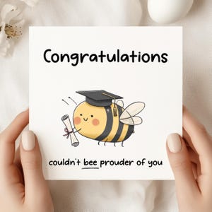 Congratulations Graduation Card – Cute Bee Graduation Card, Funny Grad Pun Card, Congrats Graduate Greeting Card