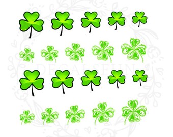 Irish Clover Shamrock Nail Art Water Decals