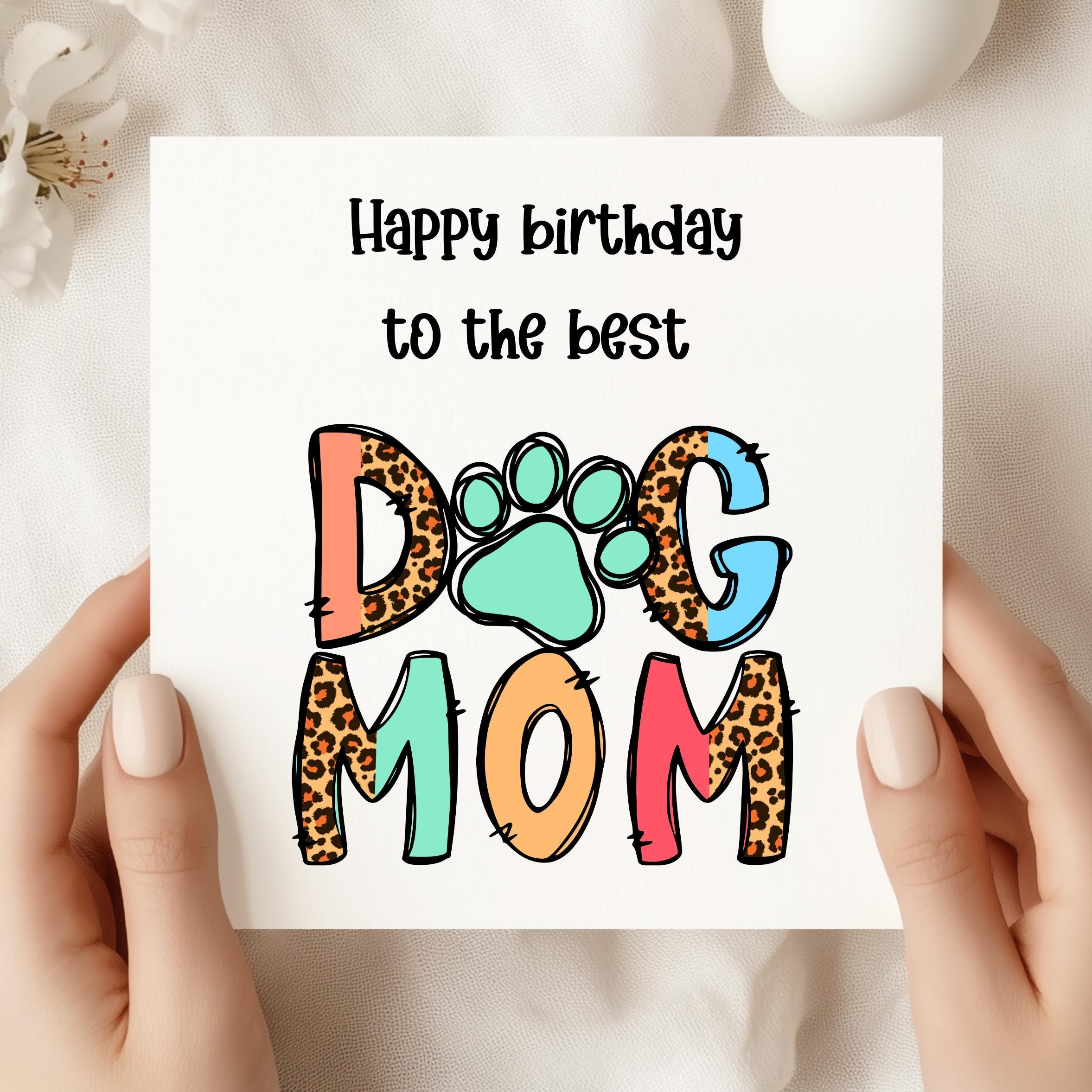 Dog Mom Birthday Card – Funny Doodle Pet Design - Etsy