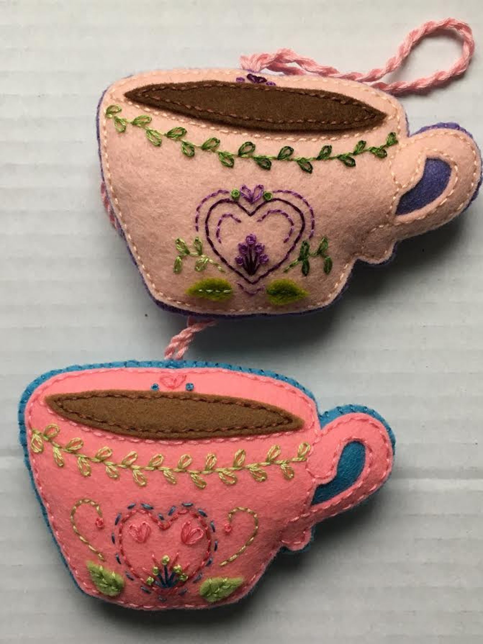 Teacup Felt Ornament Hand Made to Order Etsy