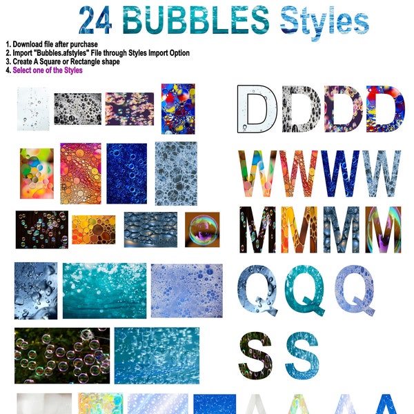 Affinity Serif -- 24 Bubbles Styles