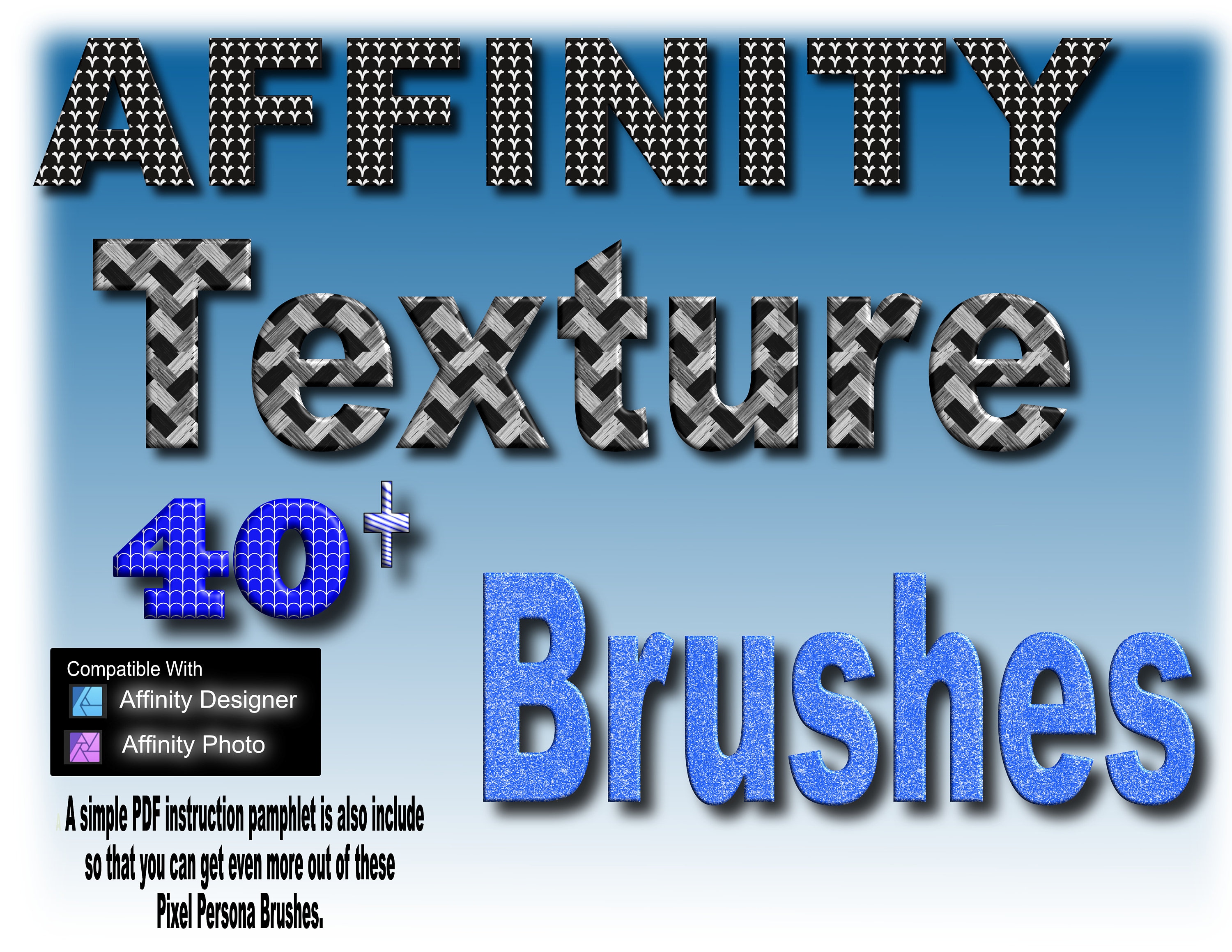 Affinity: 40 + Texture Brushes - Etsy